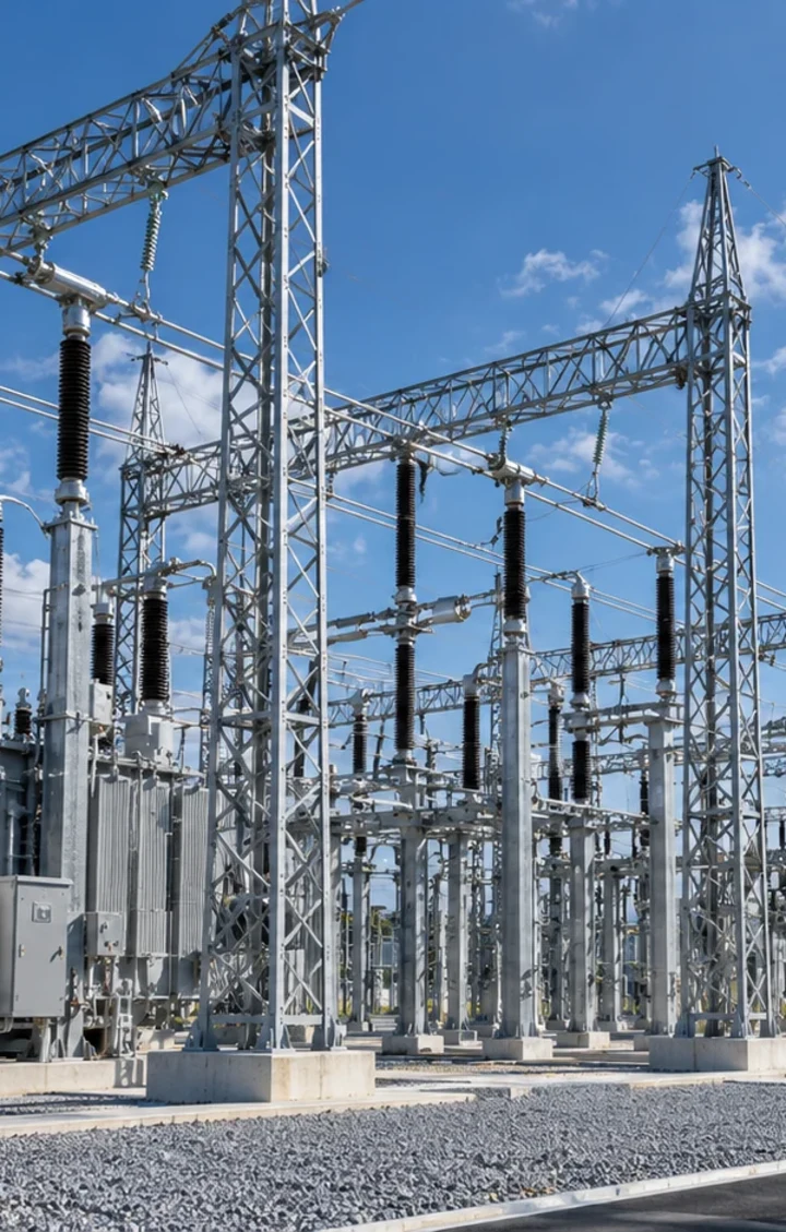Subestación e infraestructura eléctrica de alta tensión